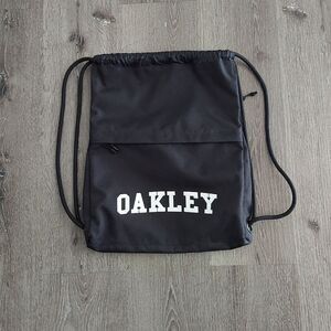 Oakley String Bag Black Cinch Drawstring Backpack W/Pocket